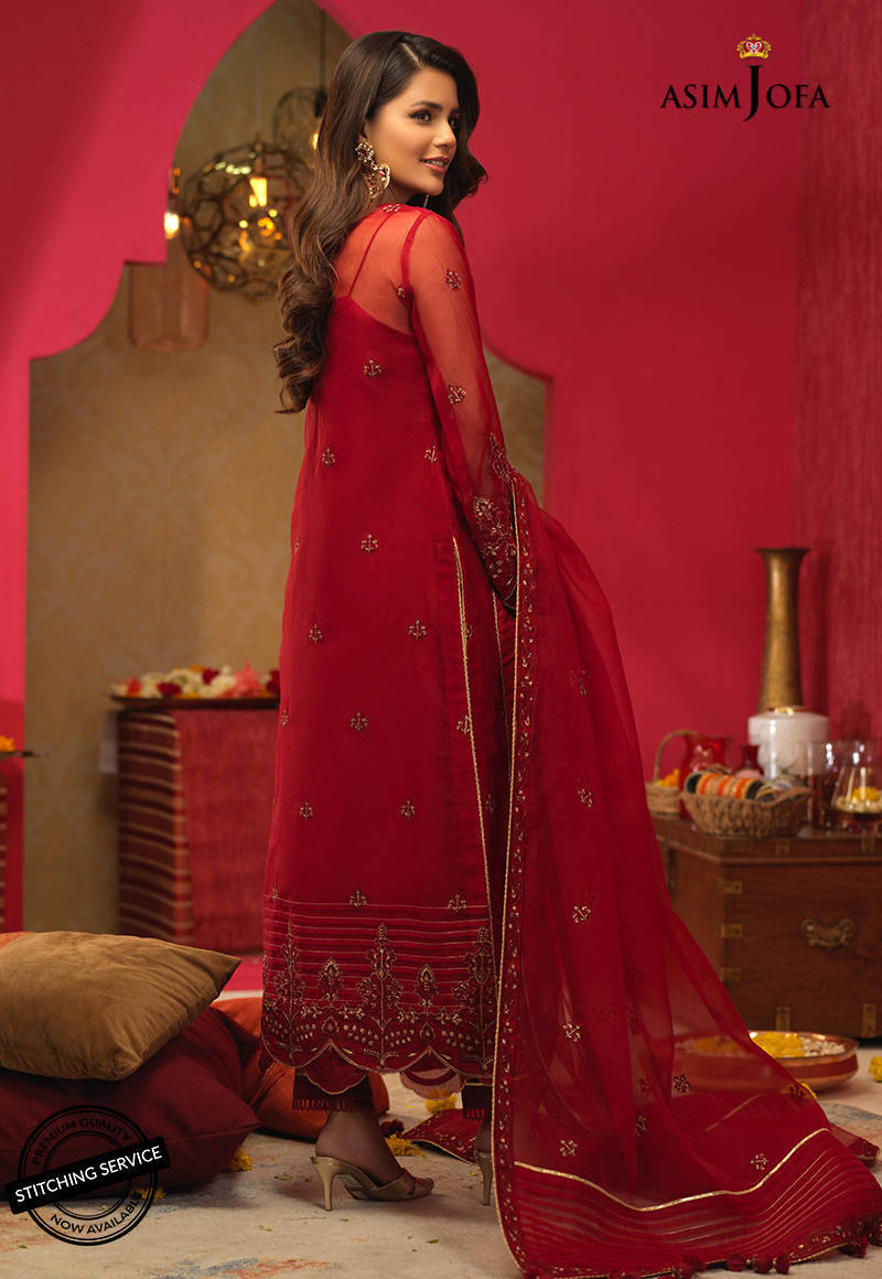 AJFC-21 EMBROIDERED ORGANZA 3 PCS