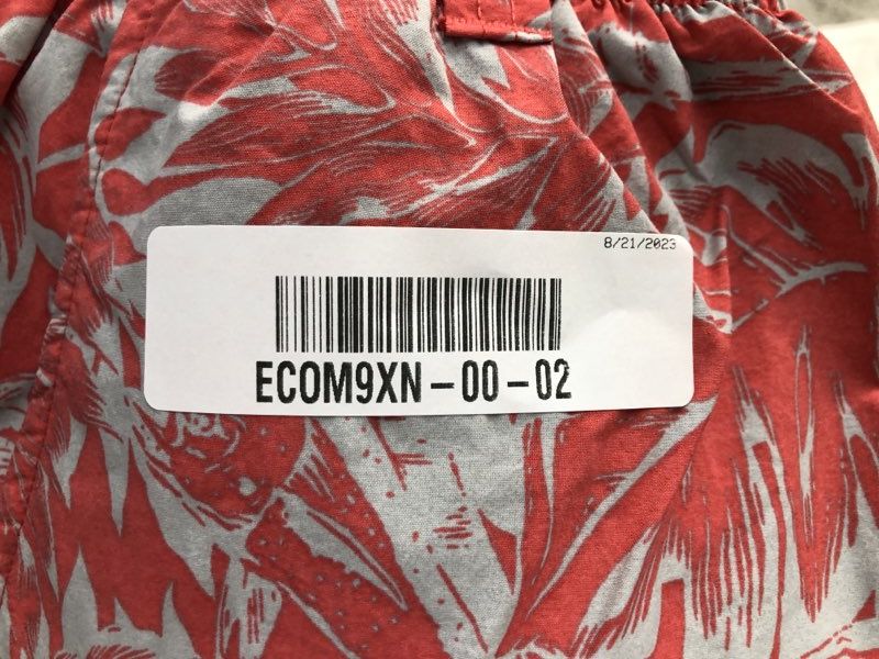 Columbia Swimwear Mens Small Carrot Pink PFG Omni Shade Leaf Print Board Shorts