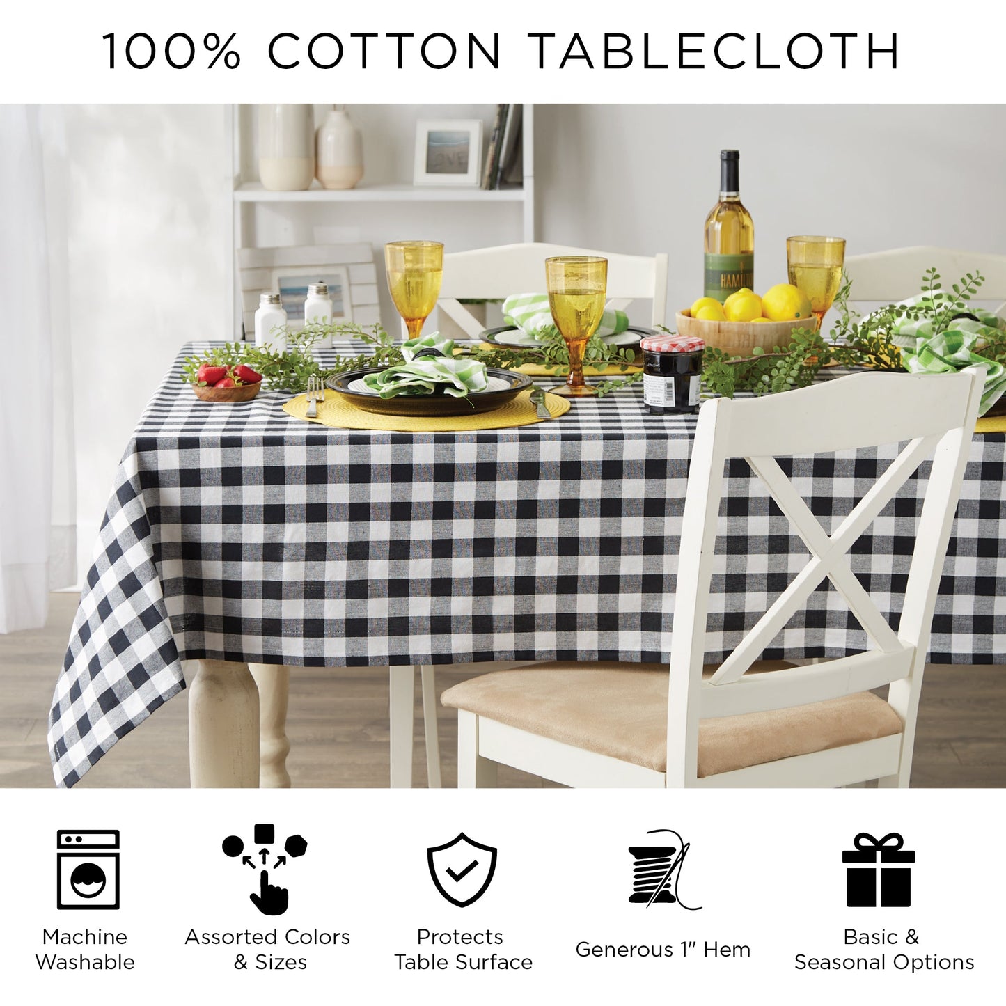 Tango Red French Stripe Tablecloth 60X120