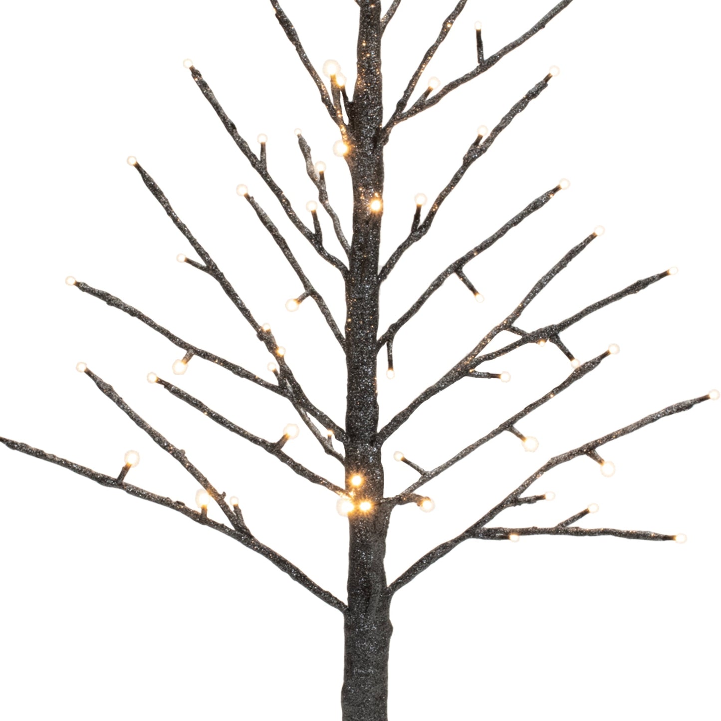 LED Black Glittered Twig Tree 36"H