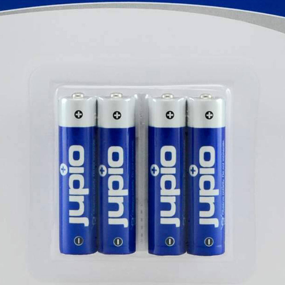 Jupio 4-Piece Non-Rechargeable Alkaline AAA Batteries LR3 (Blue)