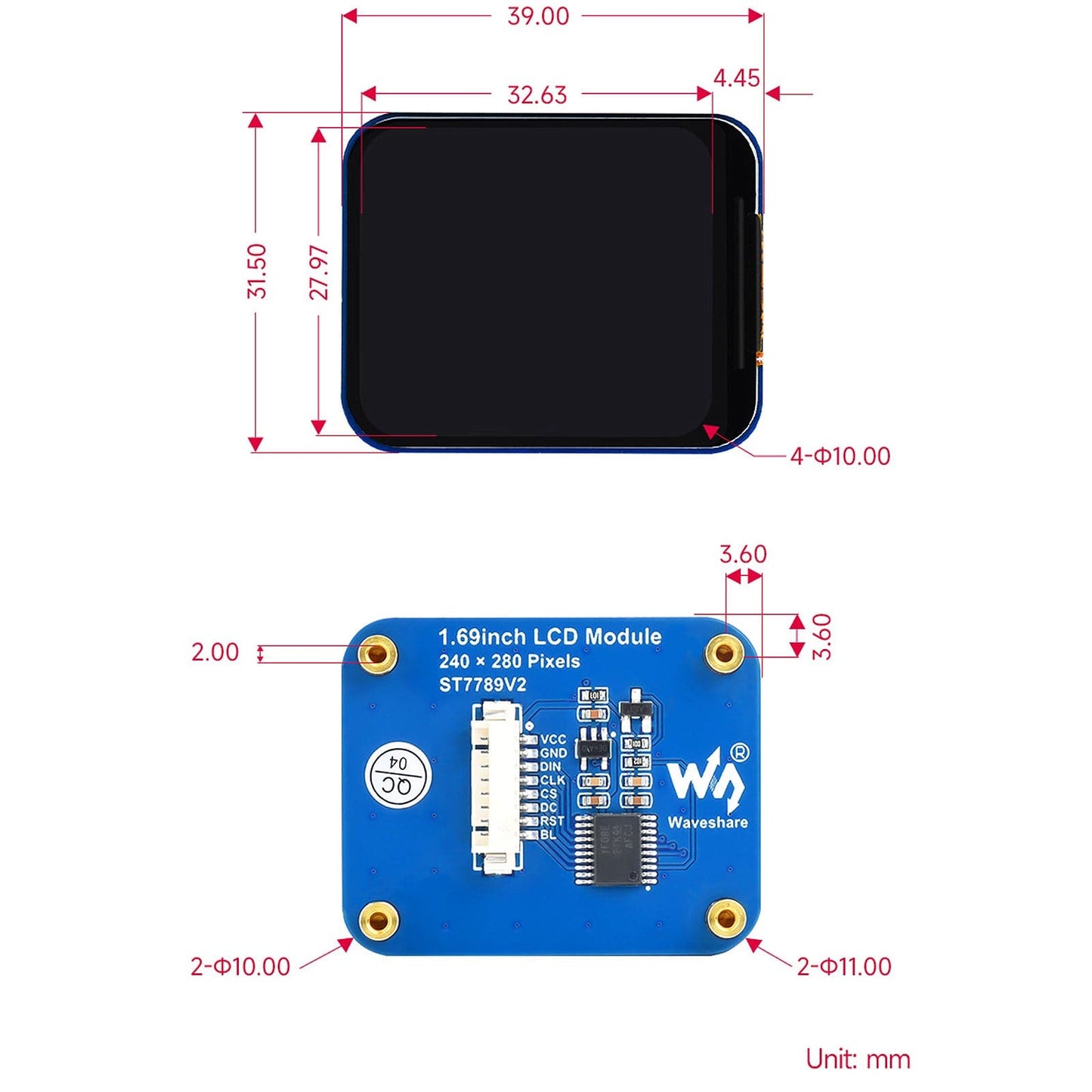 1.69" LCD Display Module (240x280)