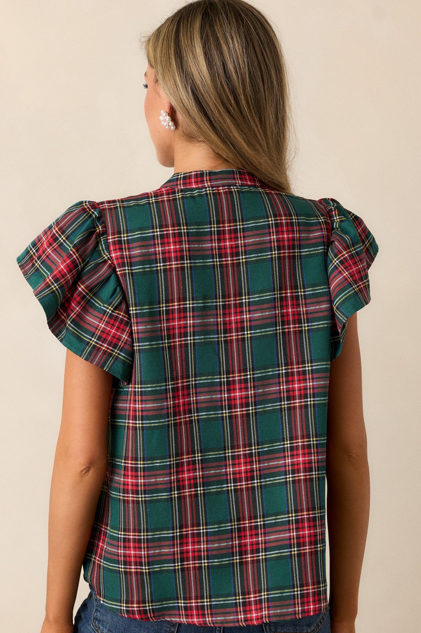 Mistletoe Magic Emerald Plaid Top