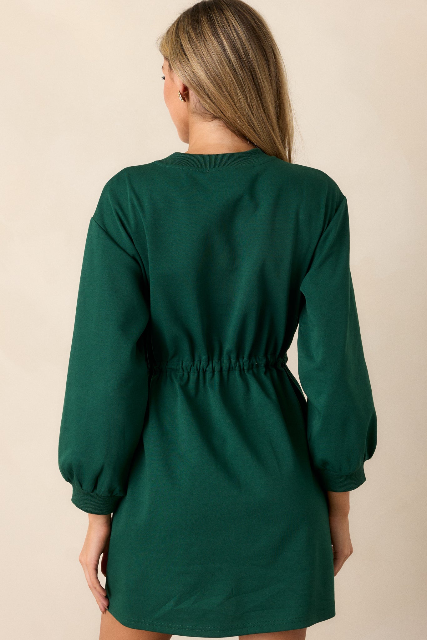 Mossy Haven Green Long Sleeve Sweatshirt Mini Dress