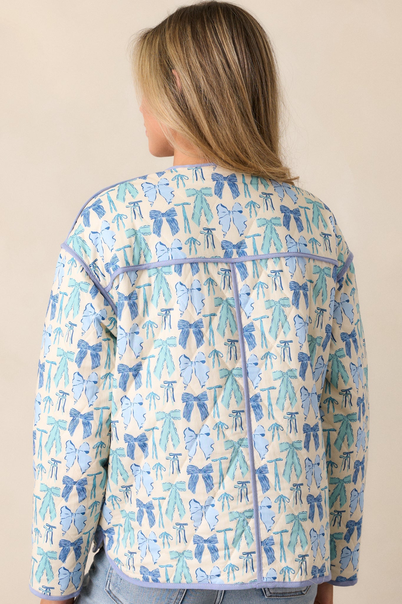 I Need to Know 100% Cotton Sky Blue Quilted Jacket
