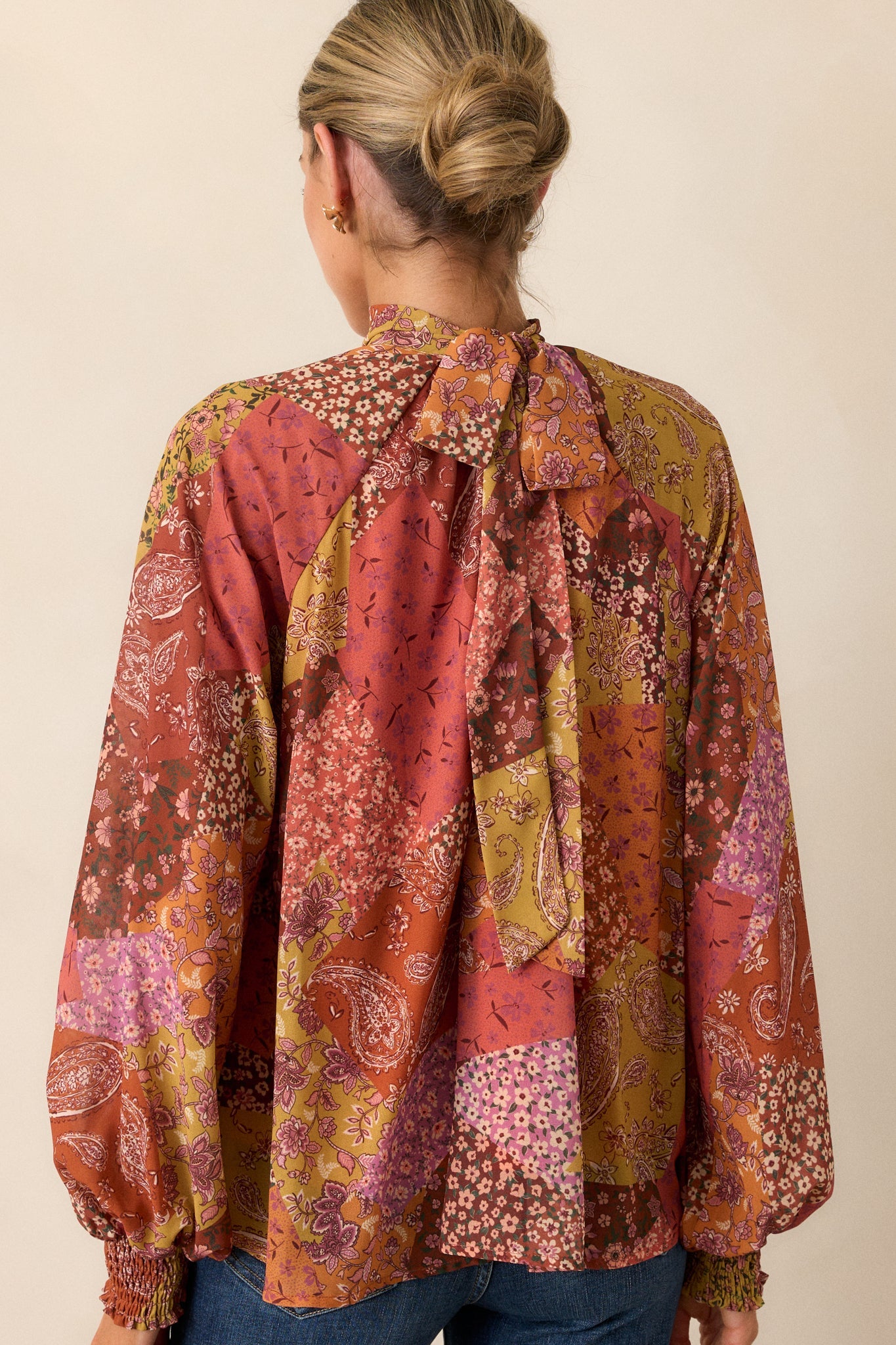 Too Good To Be True Brown Multi Print Top
