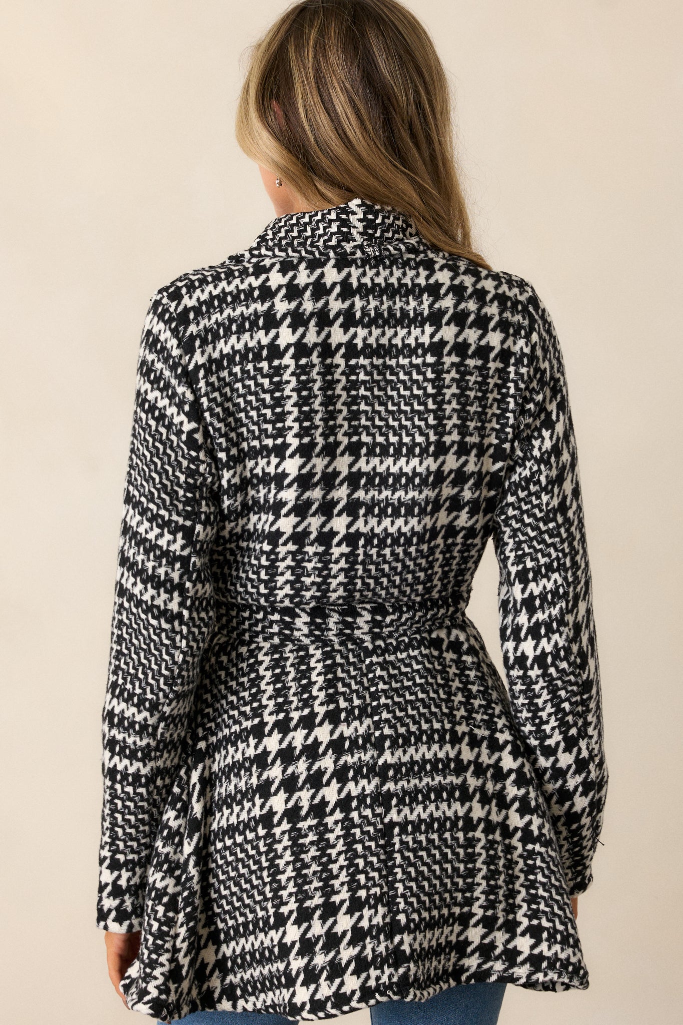 One Call Away Black Houndstooth Jacket