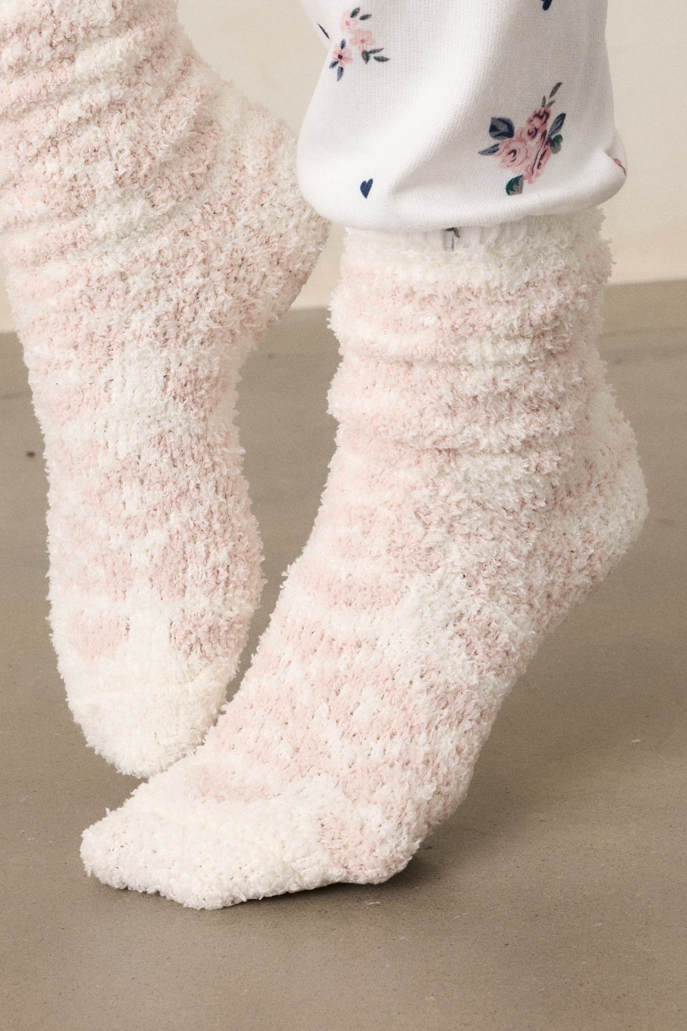 Z Supply Fairisle Crystal Grey Fuzzy Socks