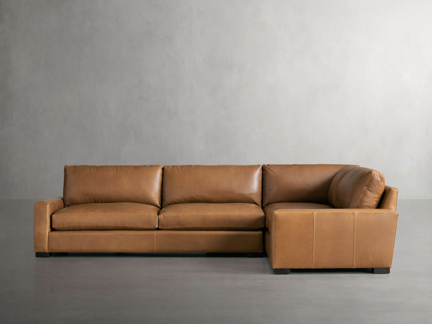 Remington Leather Two Piece Sectional in Saratoga Chocolate