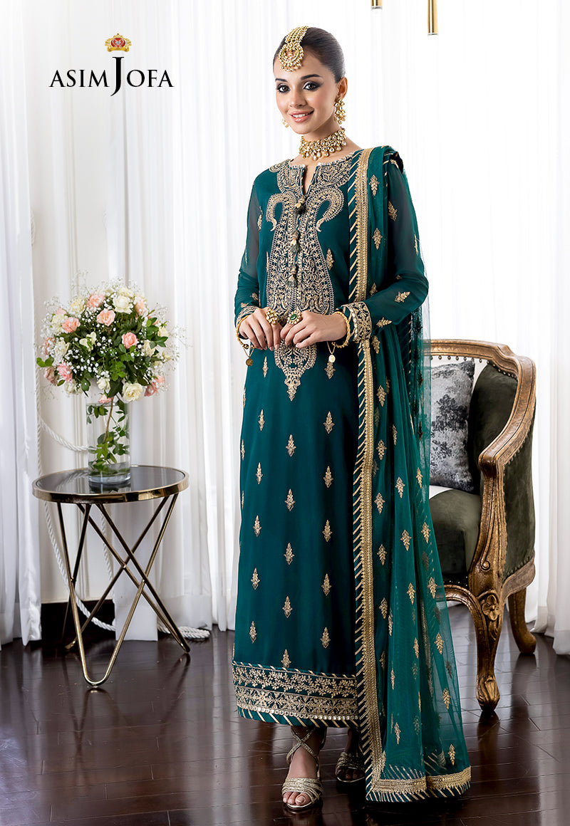 AJJM-12 EMBROIDERED GEORGETTE , ORGANZA 3 PCS