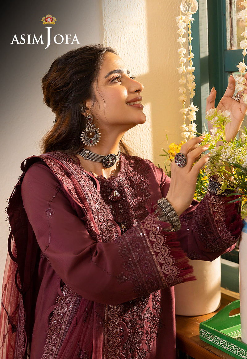 AJSW-10 EMBROIDERED LAWN SILK 3 PCS