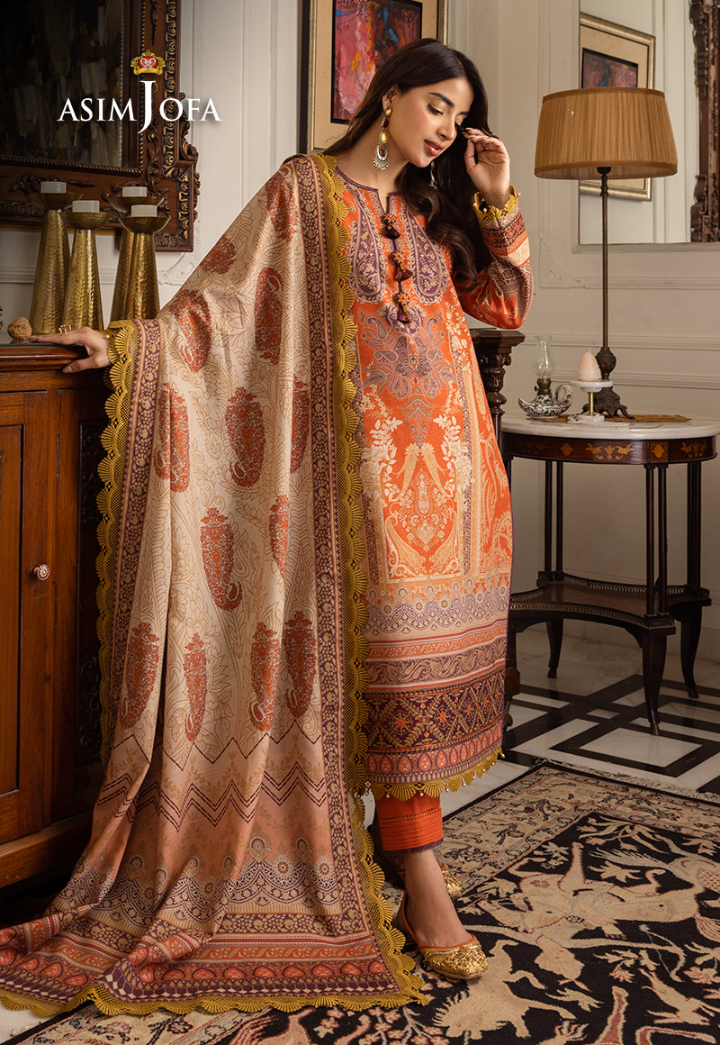 AJIWP-12 STITCHED EMBROIDERED KHADDAR 3 PCS
