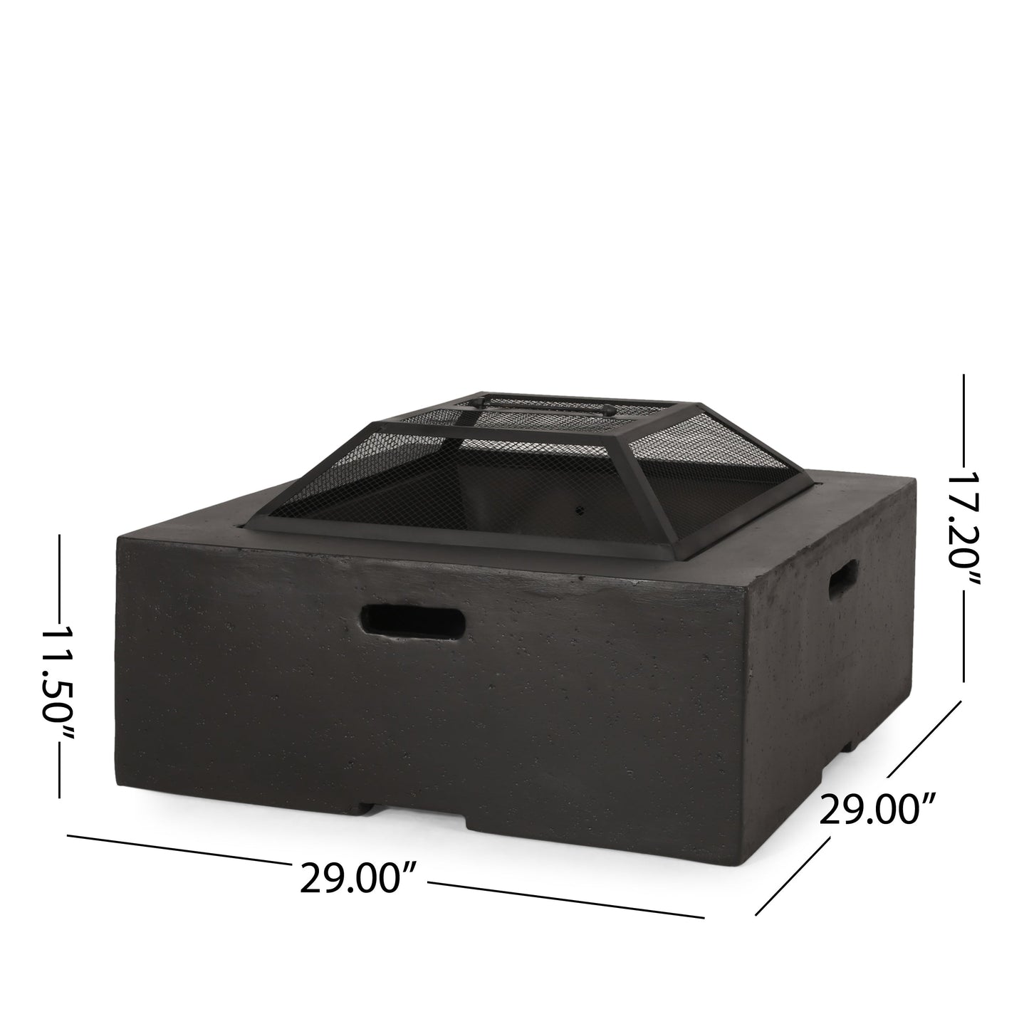 Outdoor Square Wood Burning Firepit