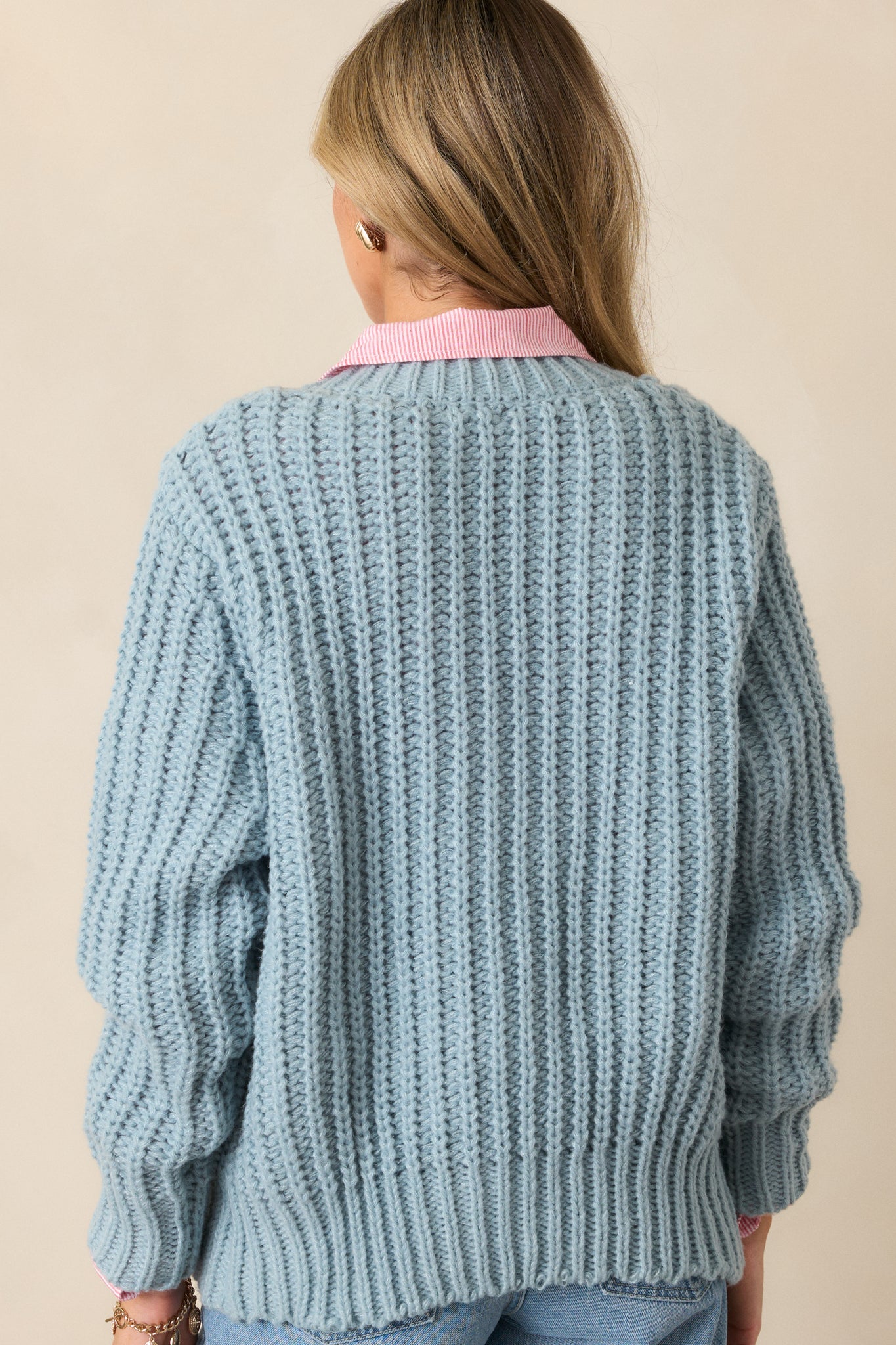 Wandering Roses Teal Knit Cardigan