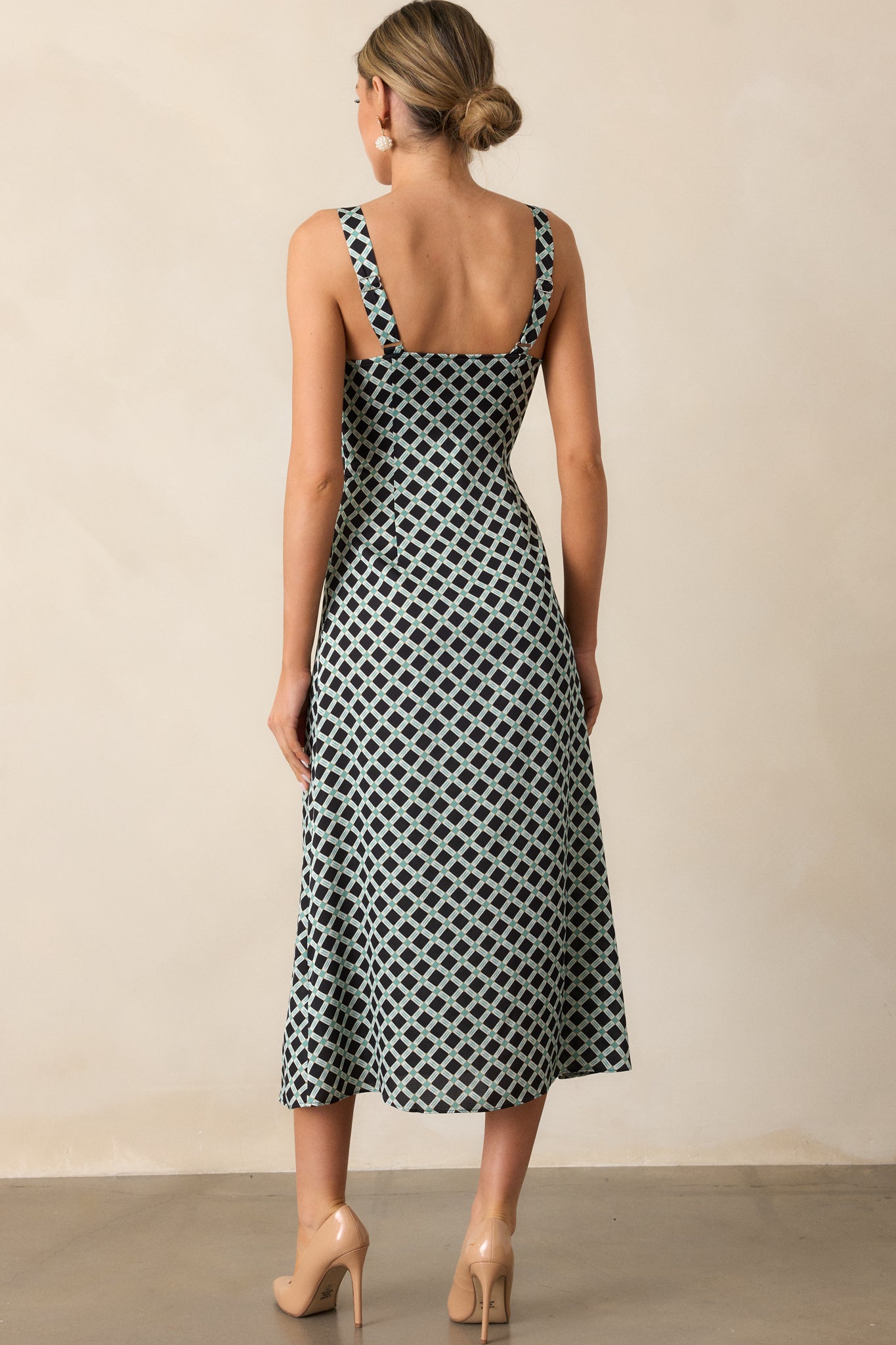 MINKPINK Nova Black Bias Slip Midi Dress