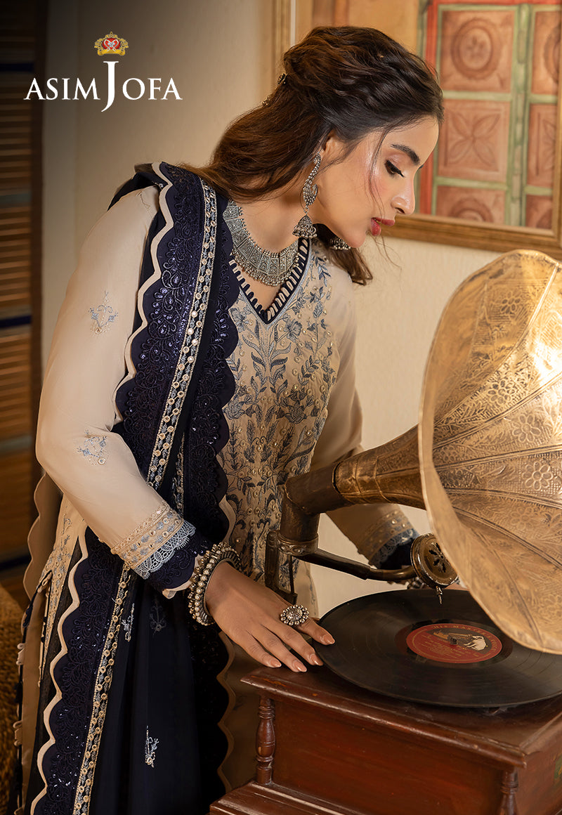 AJSWP-17 EMBROIDERED LAWN SILK 3 PCS STITCHED
