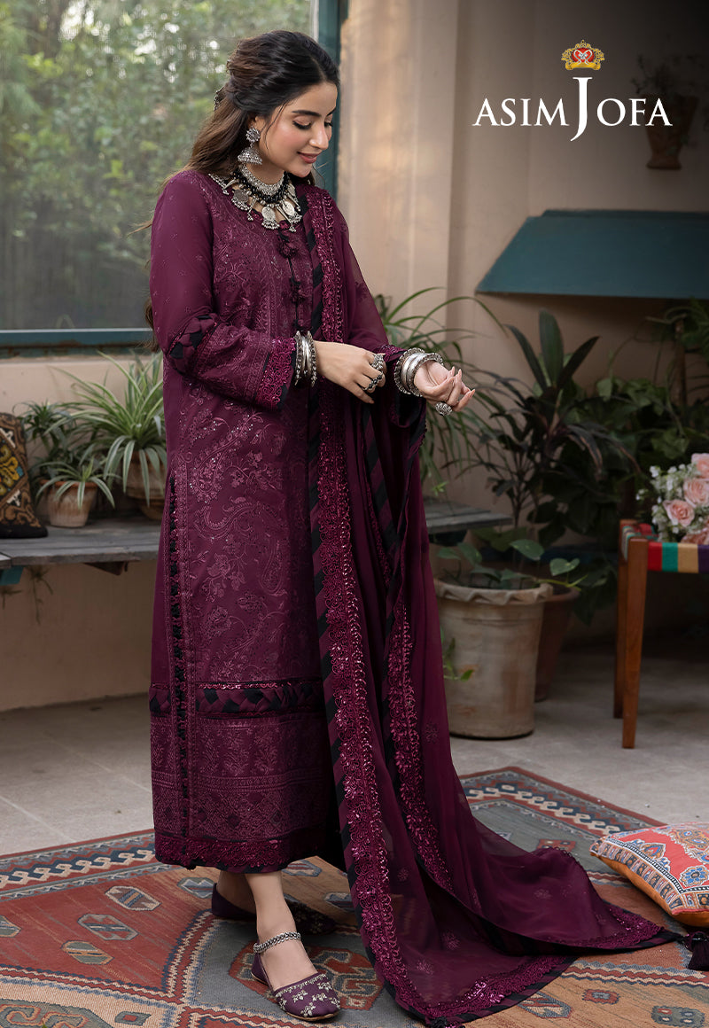 AJSWP-05 EMBROIDERED LAWN SILK 3 PCS STITCHED