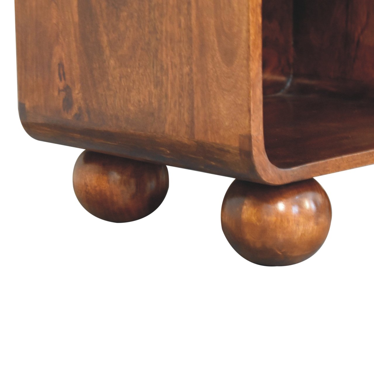 Nightstand with Open Storage and Ball Feet