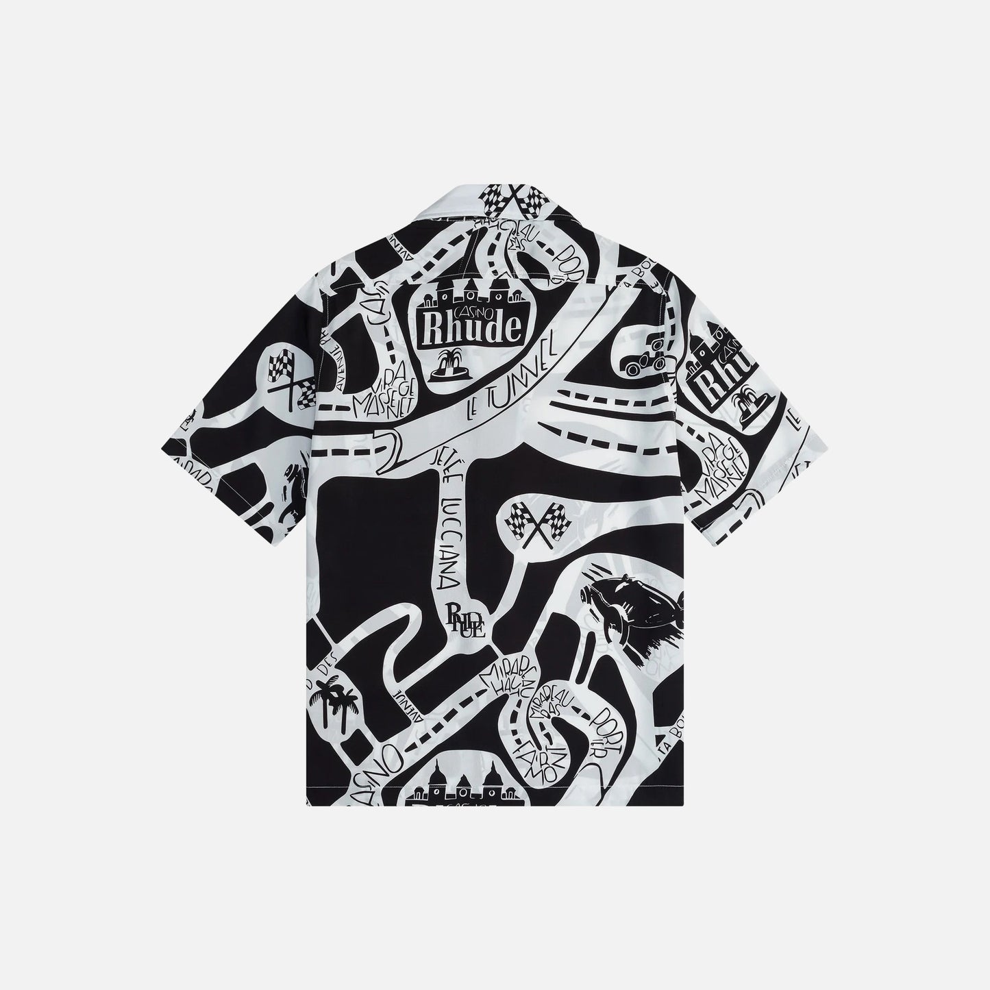 Rhude Strada Silk Shirt - Black / White