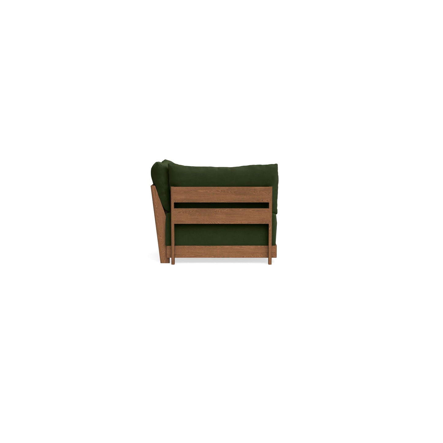Modular Bondi Espresso Corner Chair in Tuscan Green | Memory Foam Blend