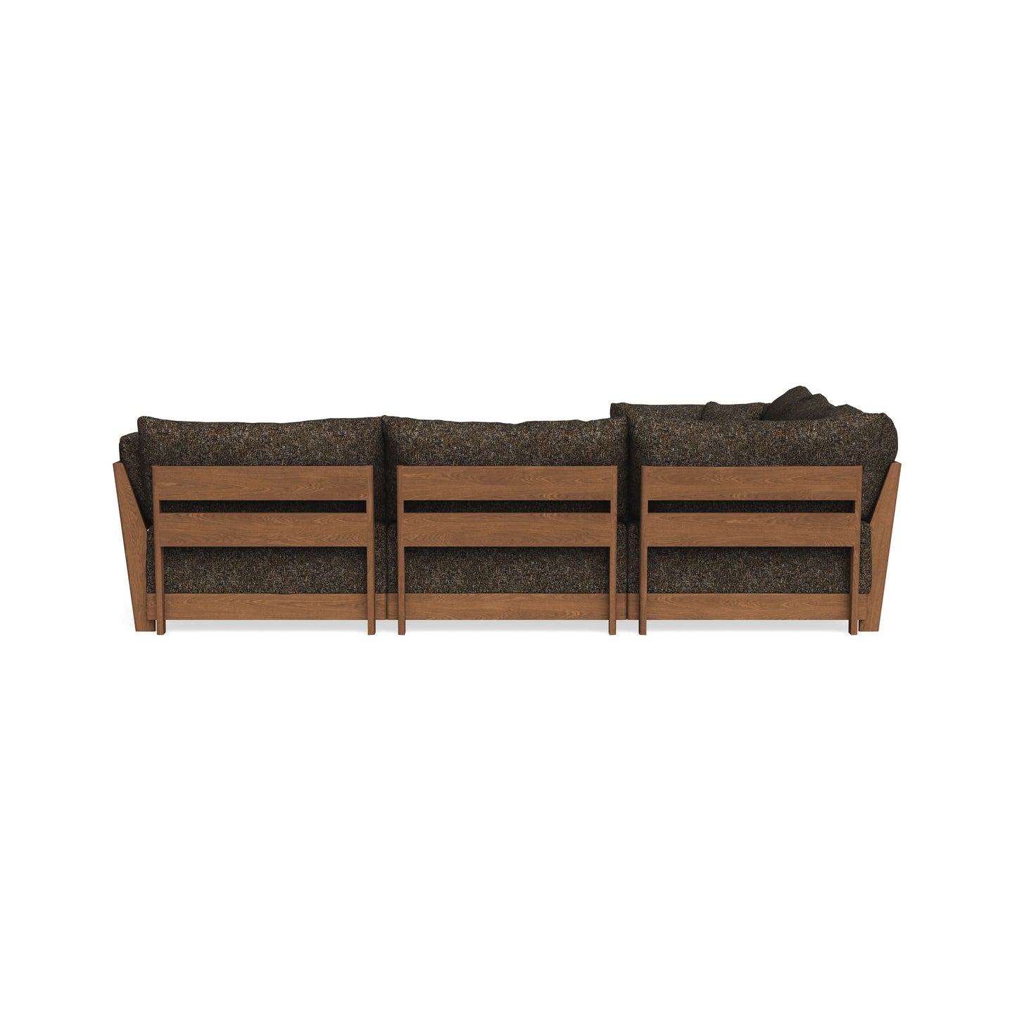 Modular Bondi Espresso 5-Seater Corner Sectional + Ottoman in Phantom | Classic Blend