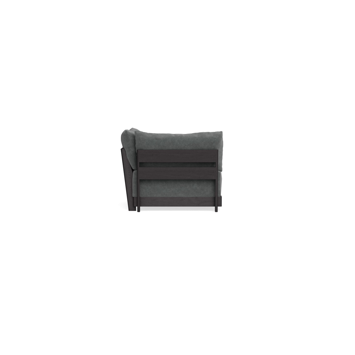 Modular Bondi Black Corner Chair in Chimney Gray | Memory Foam Blend