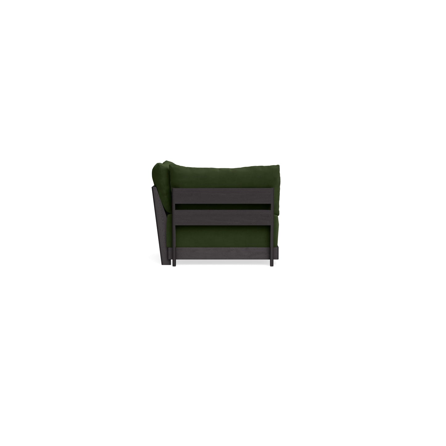 Modular Bondi Black Corner Chair in Tuscan Green | Memory Foam Blend