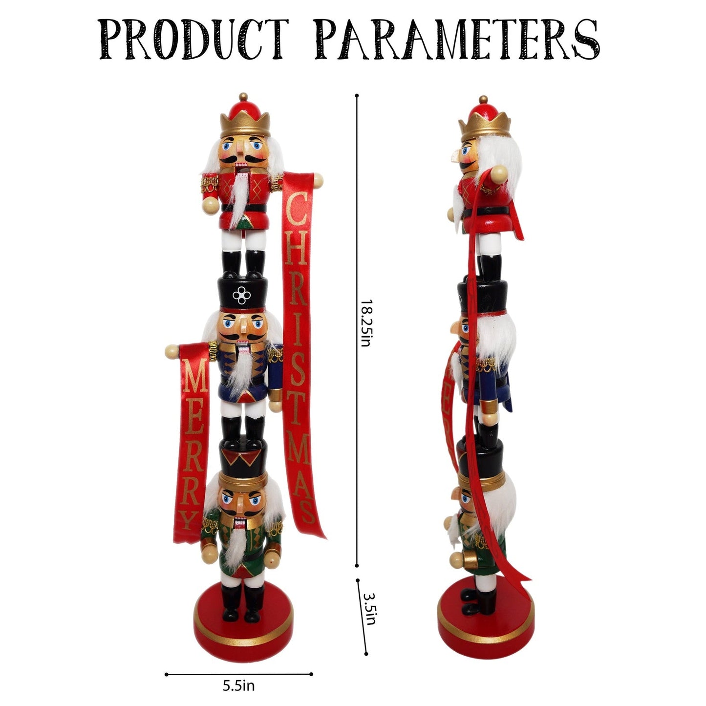 18" Stacked Nutcracker - Red