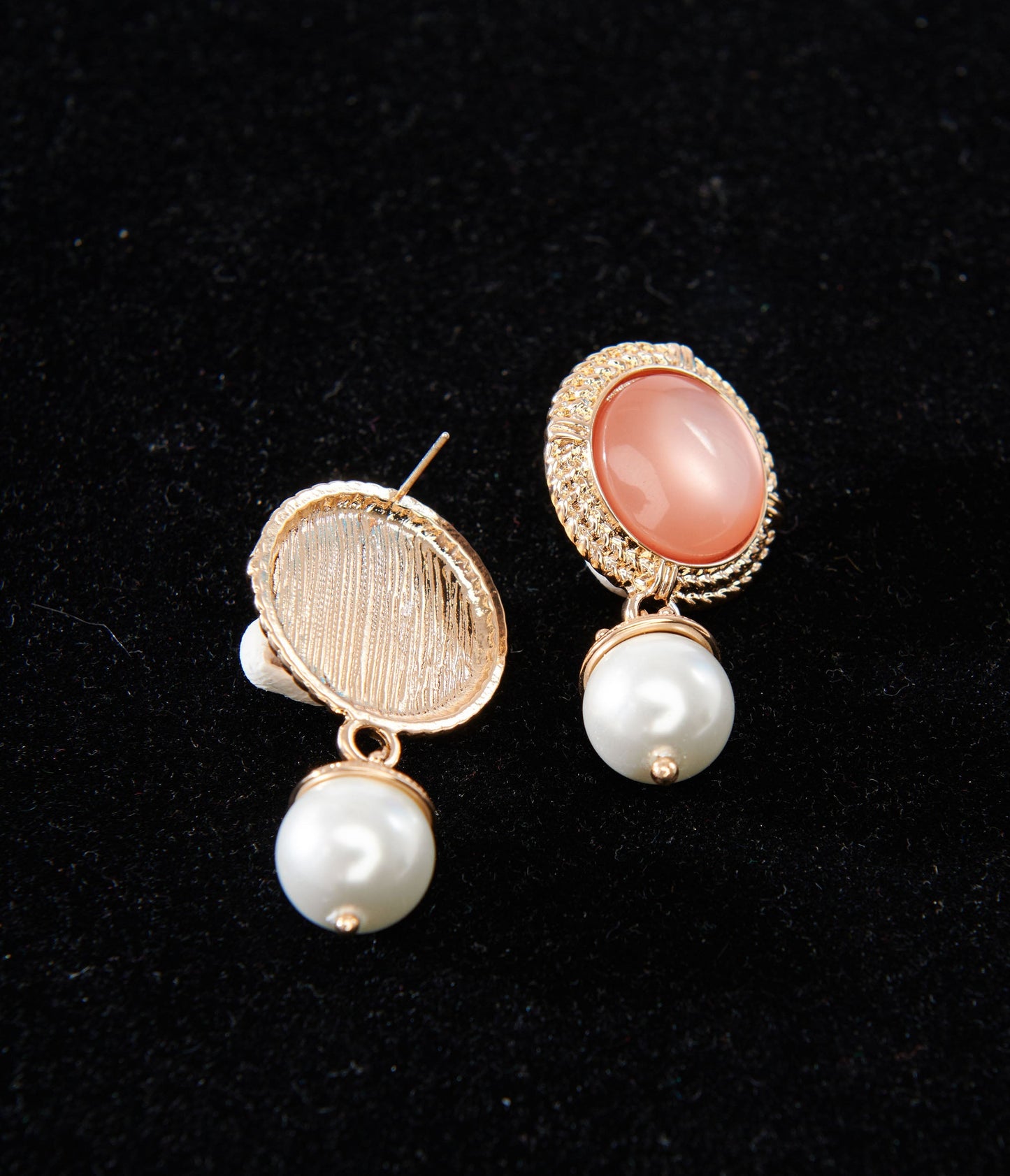 1920s Pink Pearl Art Deco Earrings