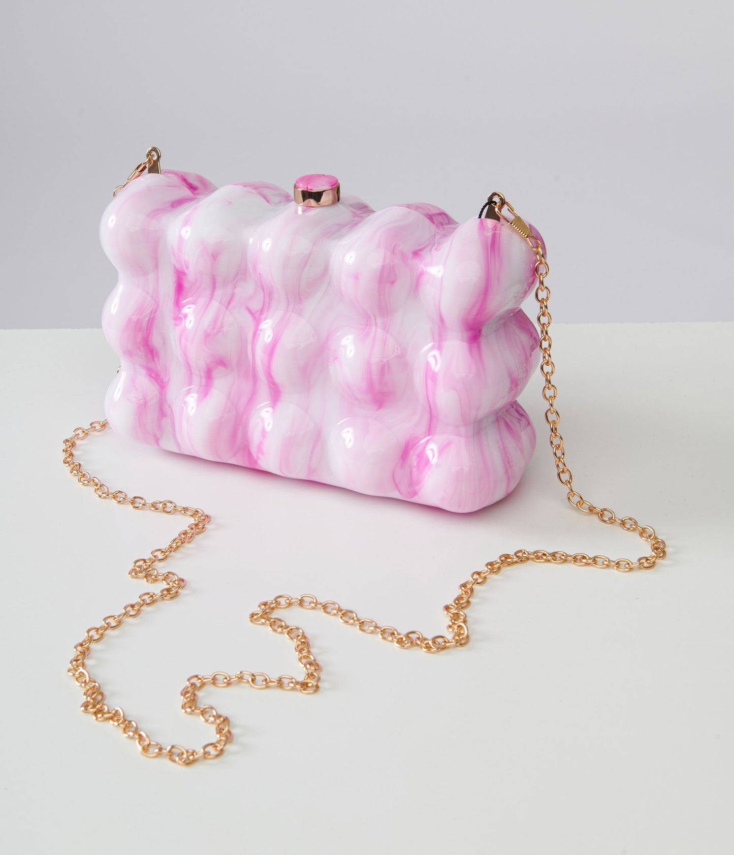 1970s Pink & White Bubble Acrylic Handbag