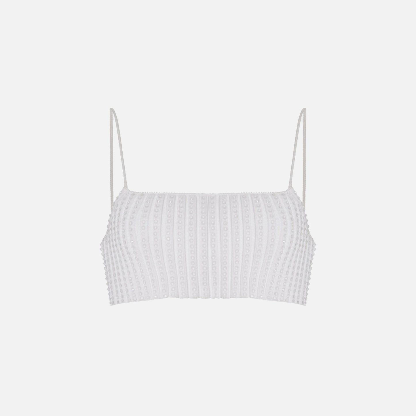 Alexander Wang Crystal Clear Rib Bandeau Bra - White