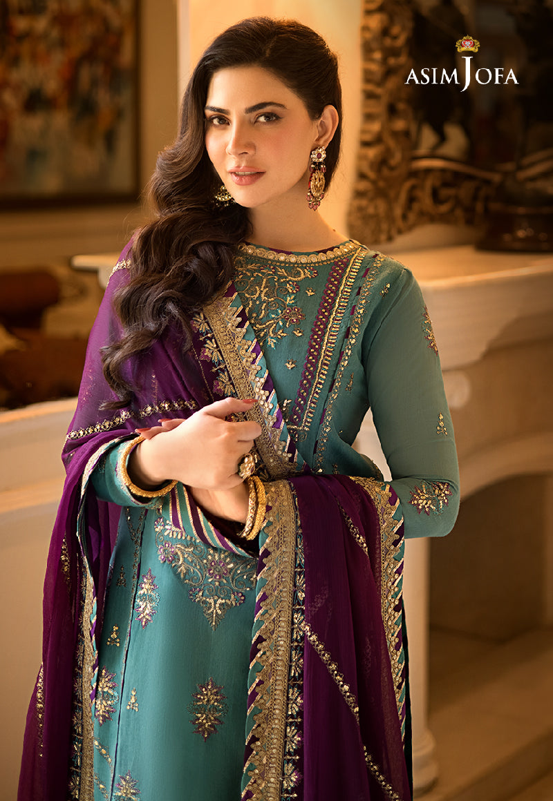 AJZS-17 EMBROIDERED CHANDERI COTTON 3 PCS