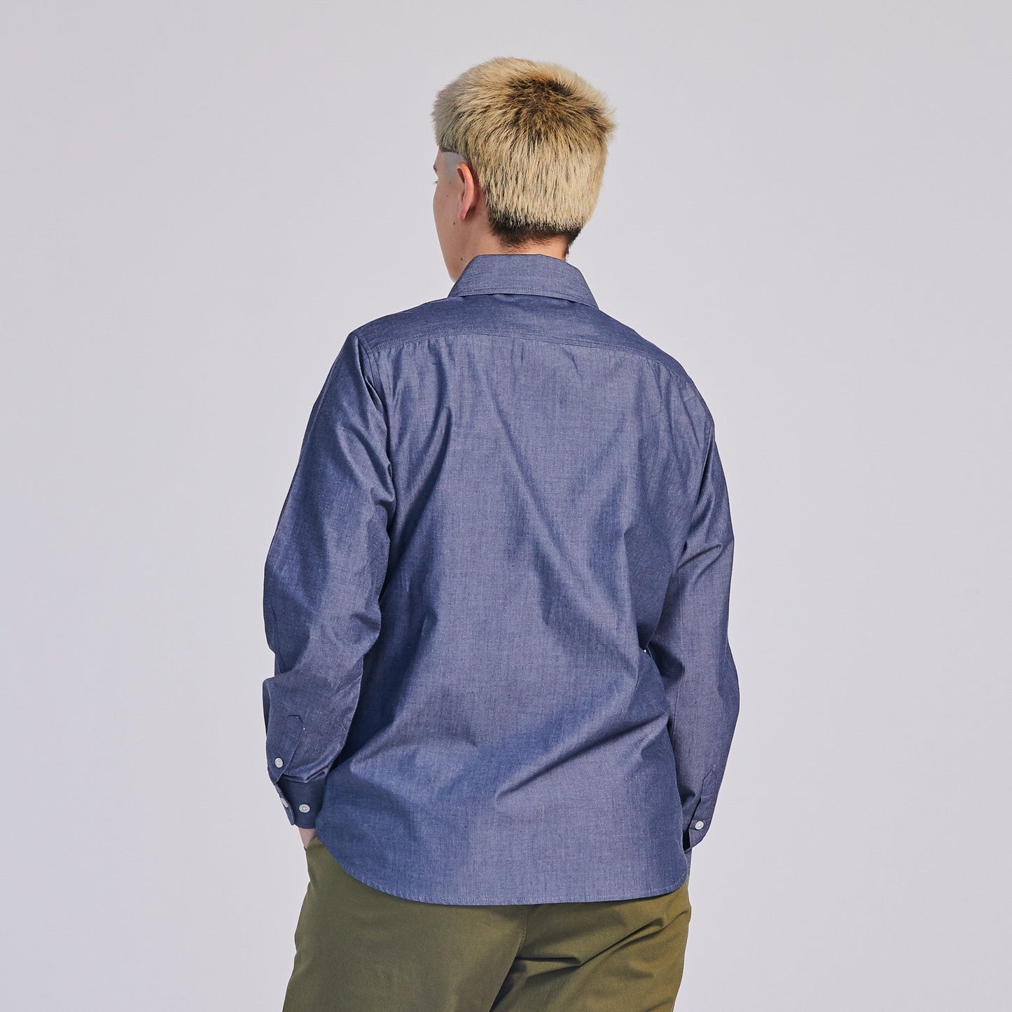 Blue Chambray Point Collar Shirt