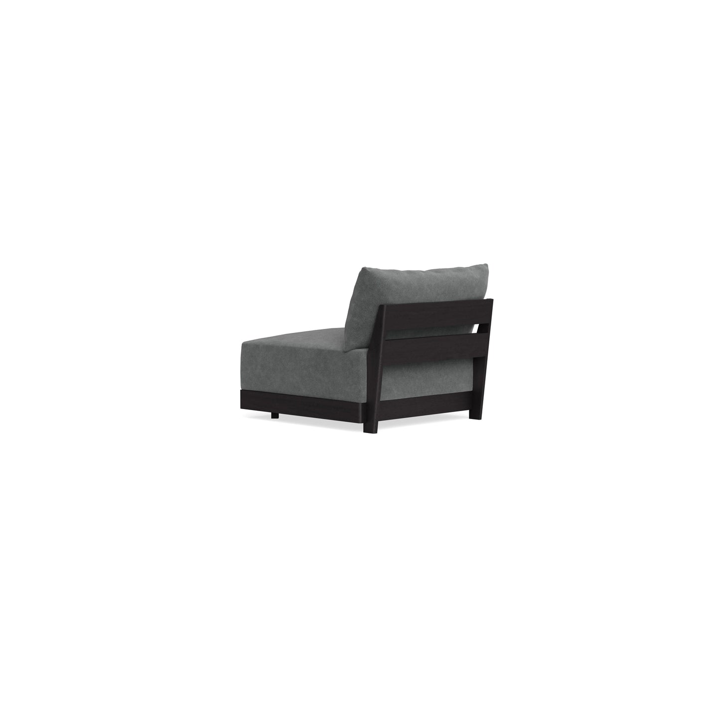 Modular Bondi Black Armless Chair in Chimney Gray | Memory Foam Blend