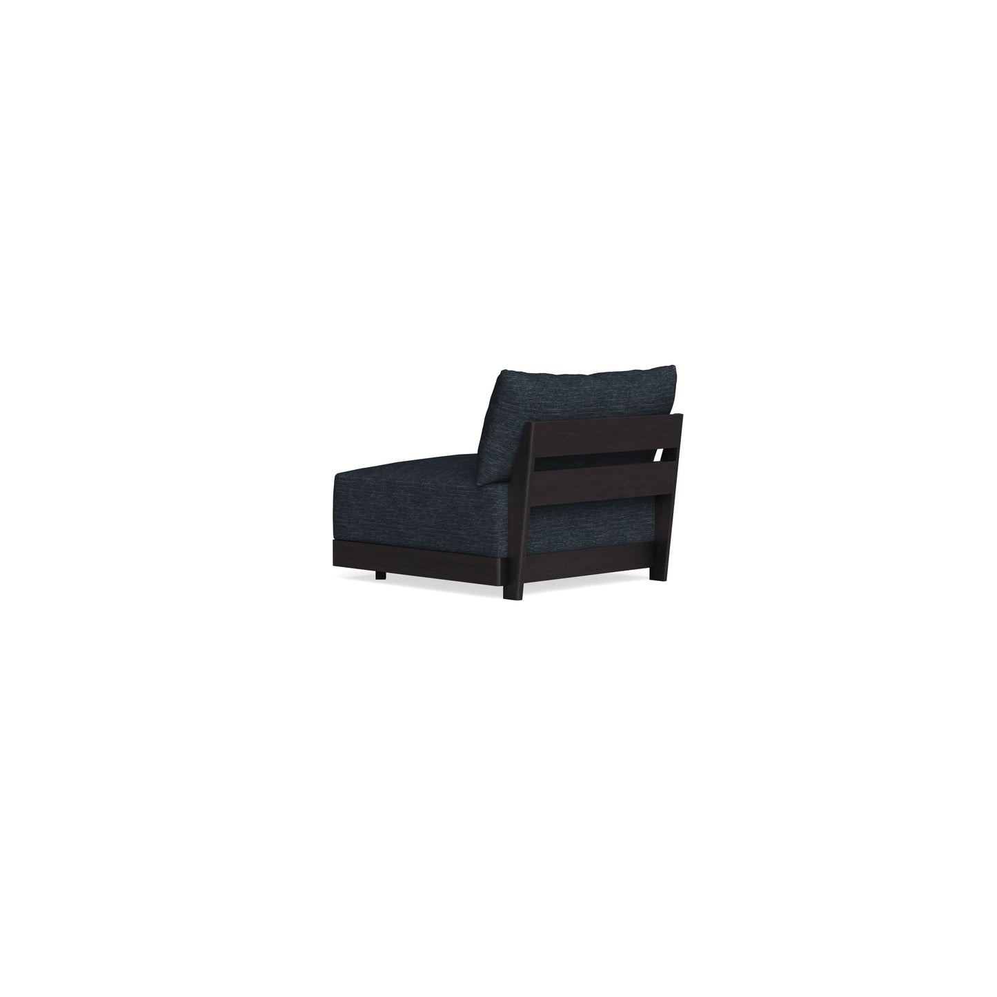 Modular Bondi Black Armless Chair in Baltic Blue | Memory Foam Blend