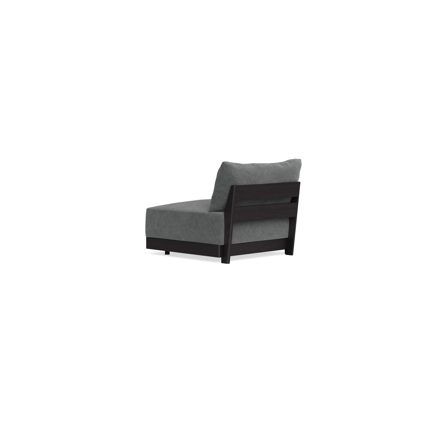 Modular Bondi Black End Chair in Chimney Gray | Memory Foam Blend