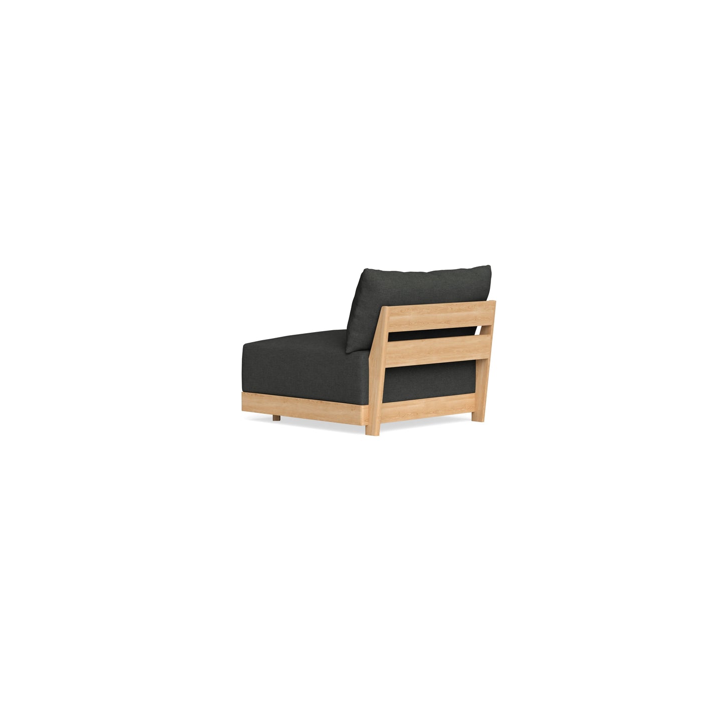 Modular Bondi Latte Armless Chair in Raven Gray | Memory Foam Blend