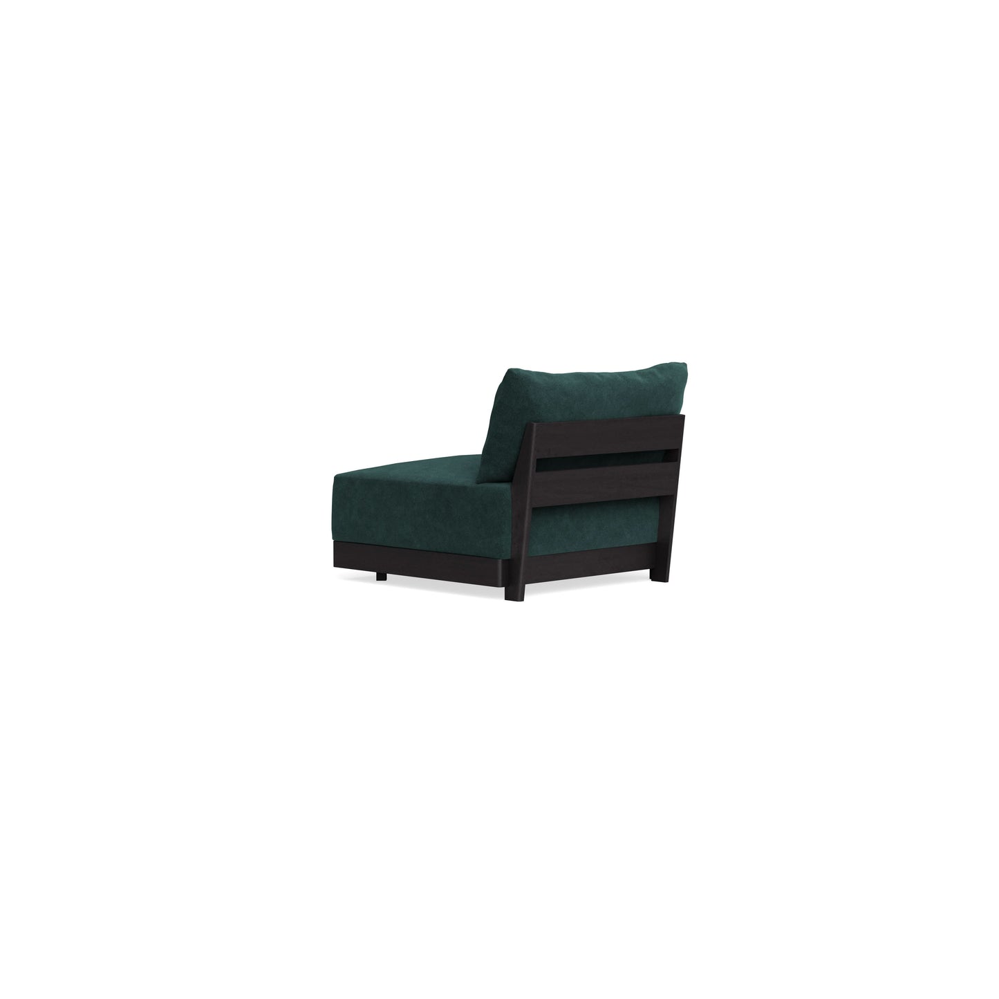 Modular Bondi Black End Chair in Harbor Blue | Memory Foam Blend