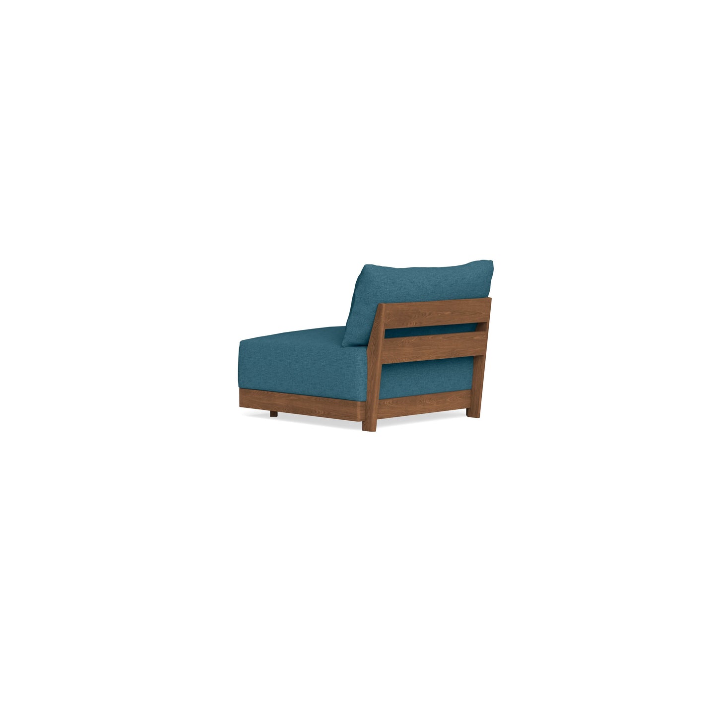 Modular Bondi Espresso End Chair in Aegean Blue | Memory Foam Blend