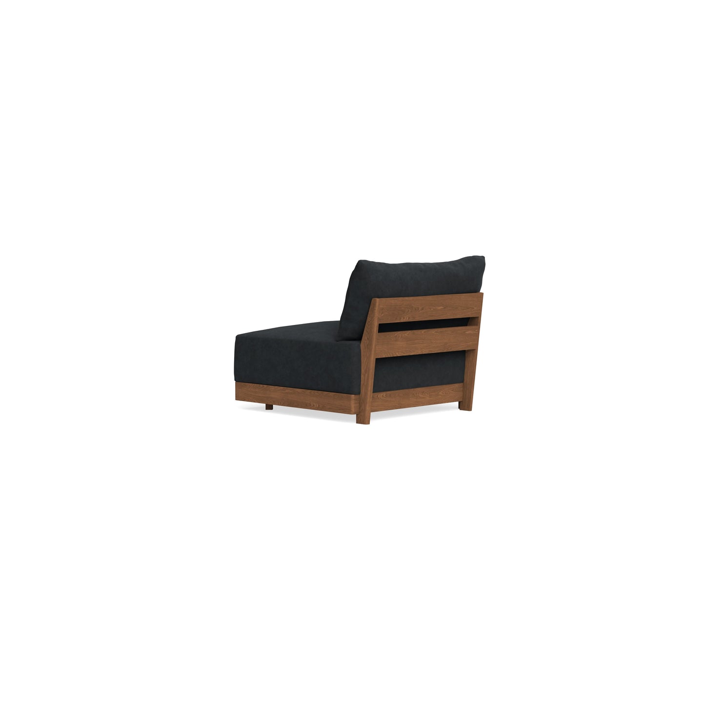 Modular Bondi Espresso End Chair in Coal | Memory Foam Blend