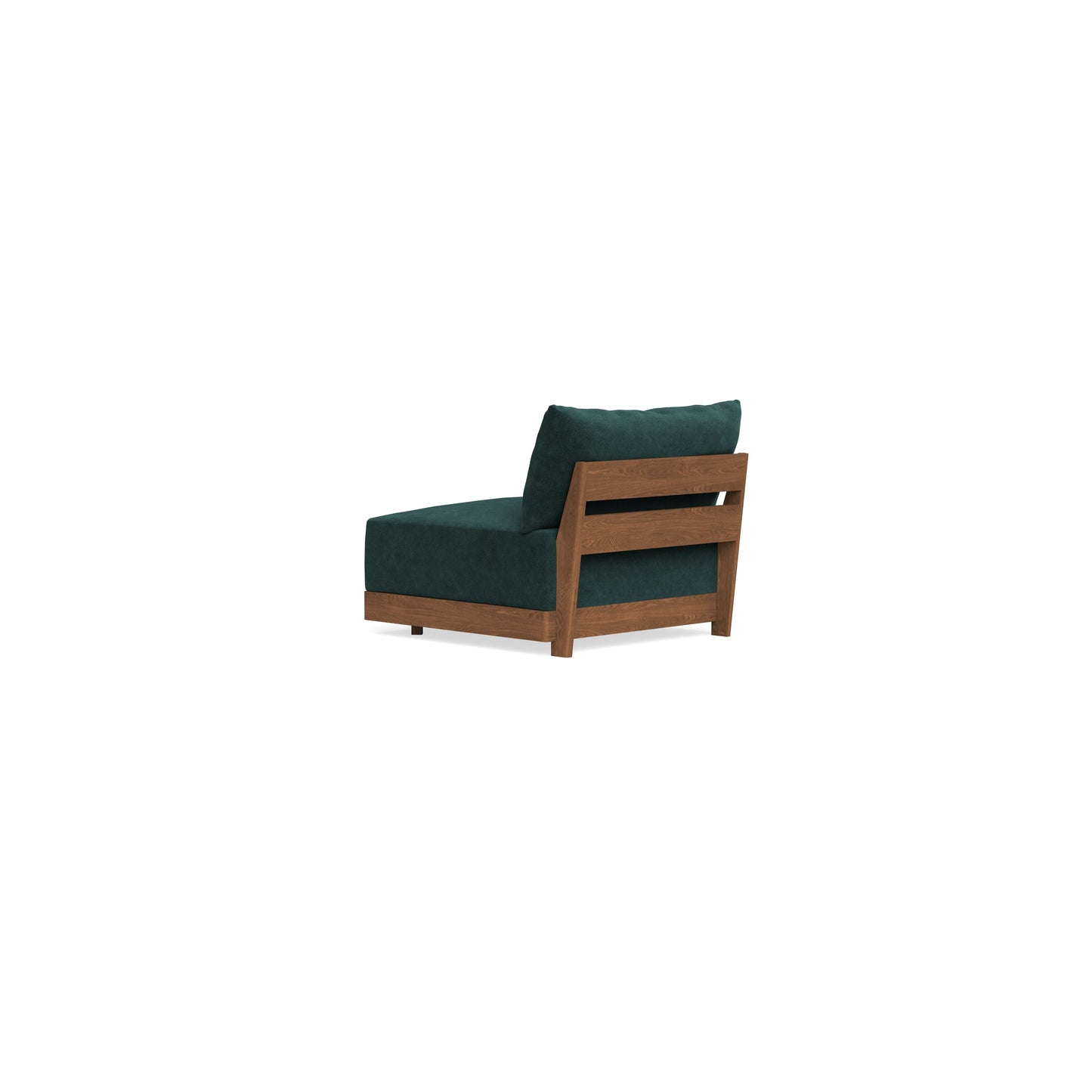 Modular Bondi Espresso Armless Chair in Harbor Blue | Memory Foam Blend