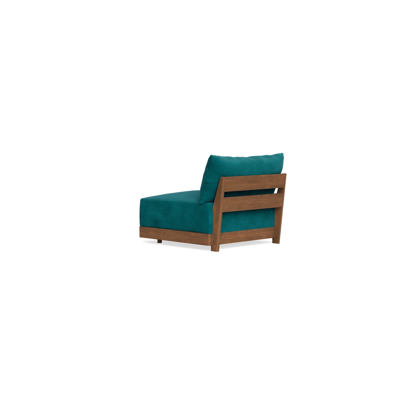 Modular Bondi Espresso Armless Chair in Peacock | Memory Foam Blend