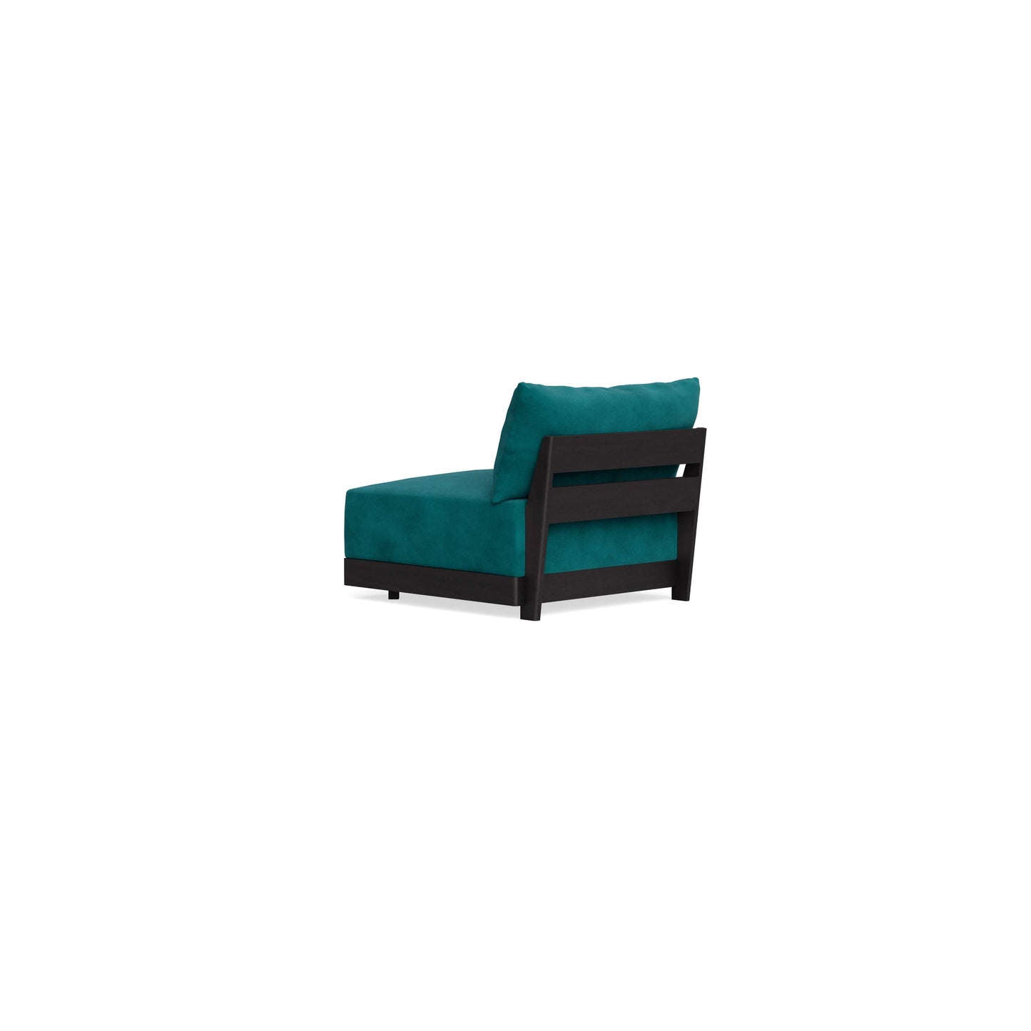 Modular Bondi Black Armless Chair in Peacock | Memory Foam Blend