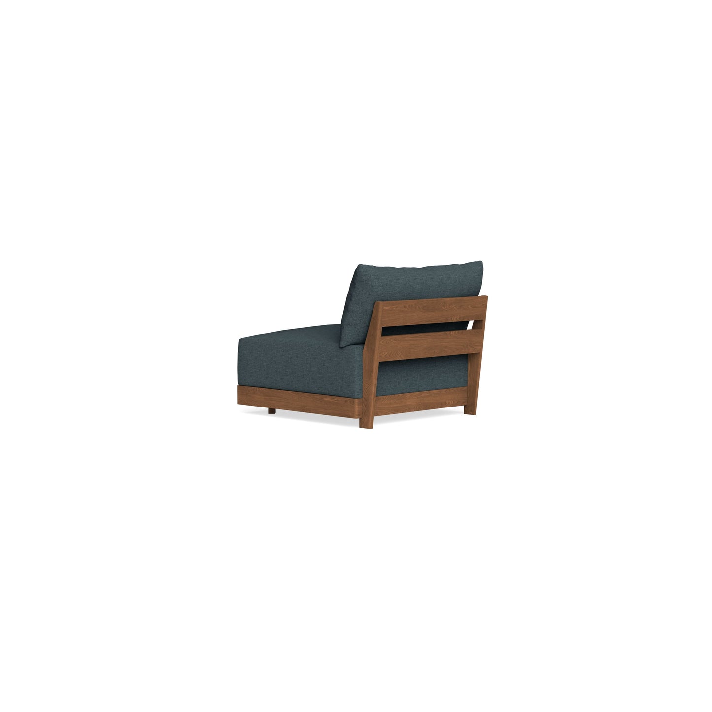 Modular Bondi Espresso Armless Chair in Ocean Gray | Memory Foam Blend