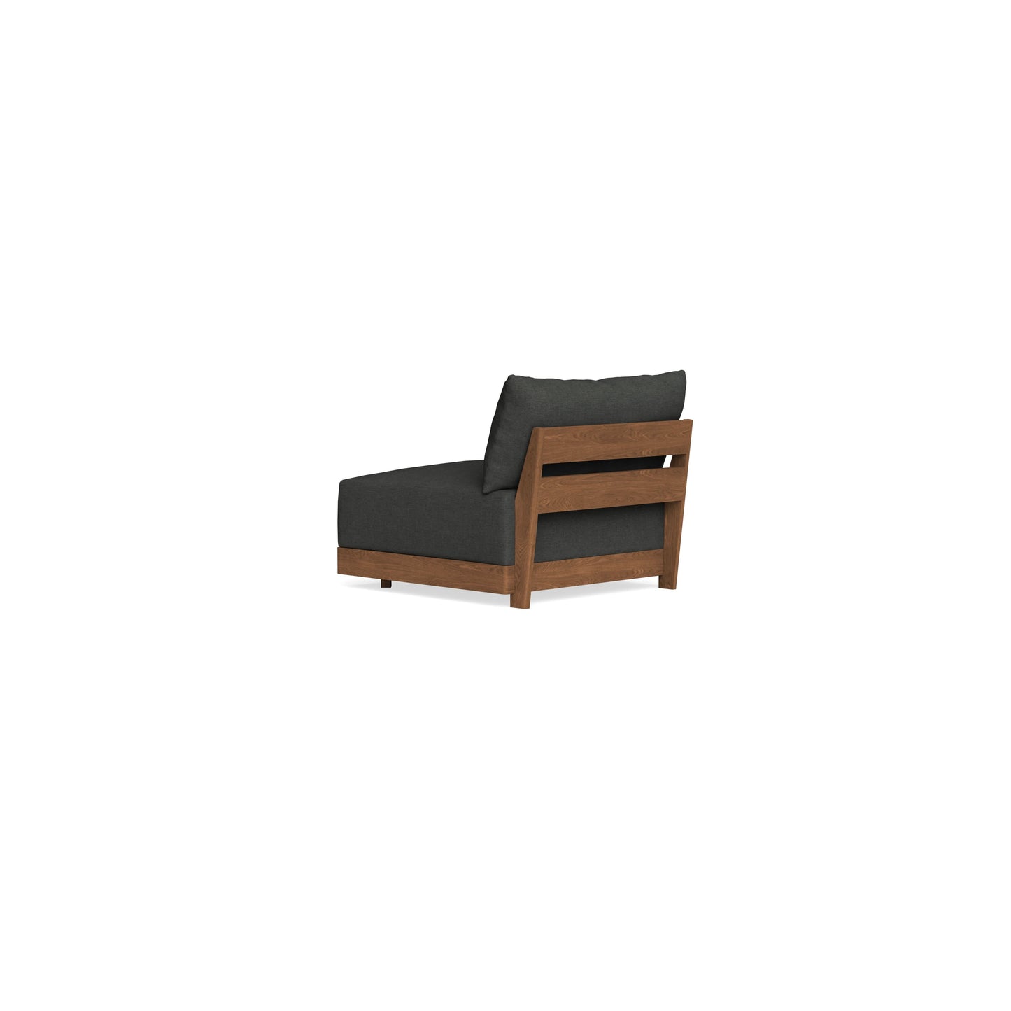 Modular Bondi Espresso Armless Chair in Raven Gray | Memory Foam Blend