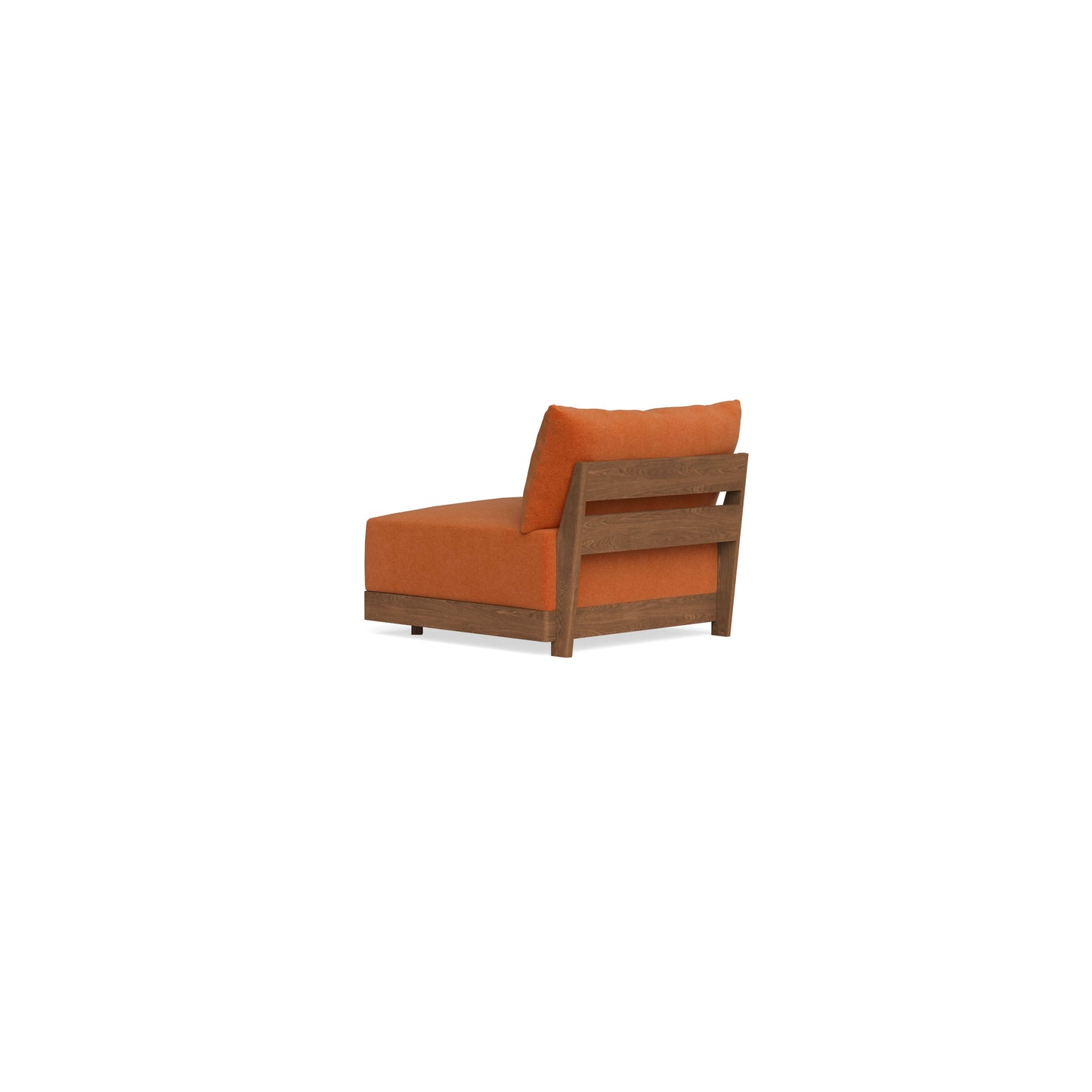 Modular Bondi Espresso Armless Chair in Terracotta | Memory Foam Blend