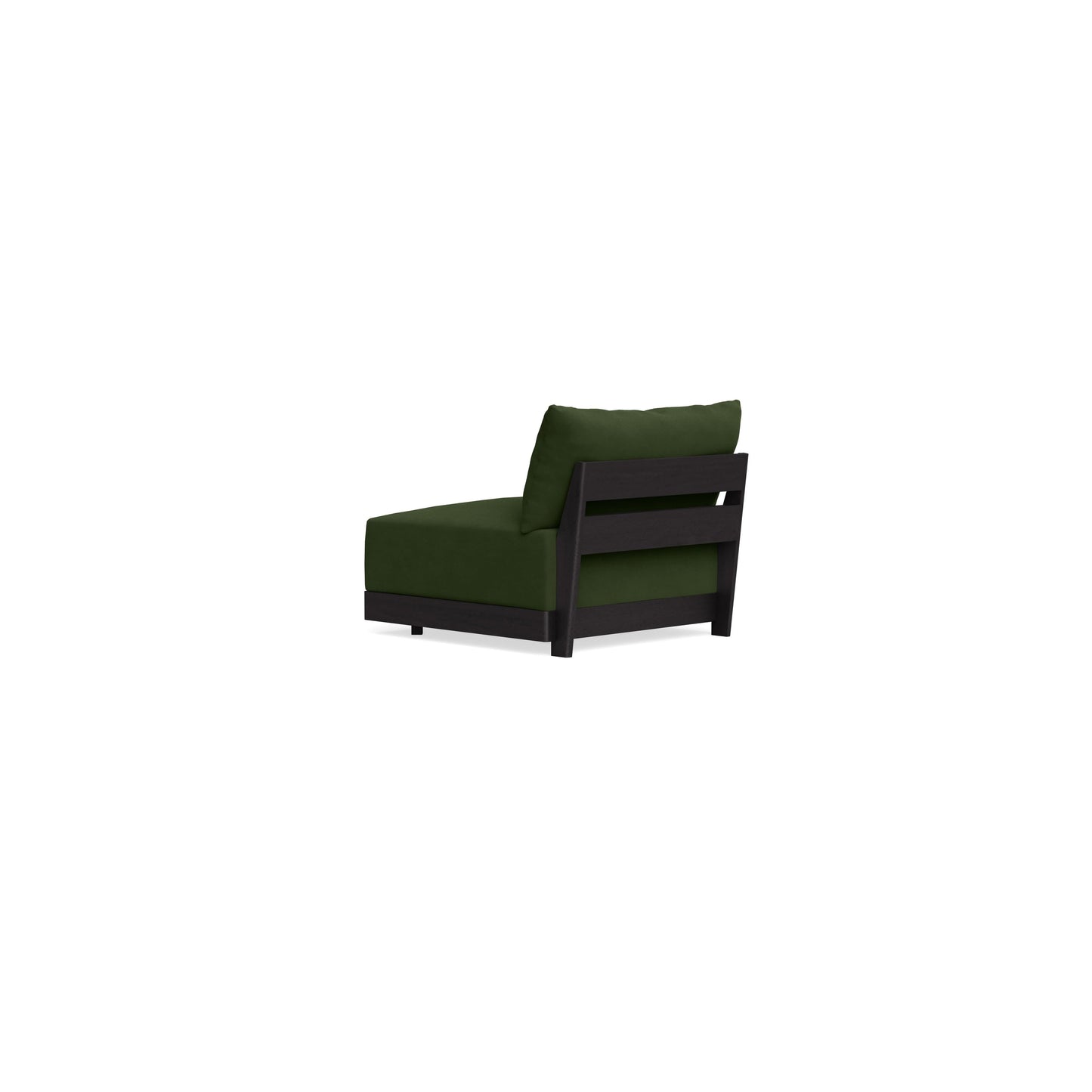 Modular Bondi Black Armless Chair in Tuscan Green | Memory Foam Blend