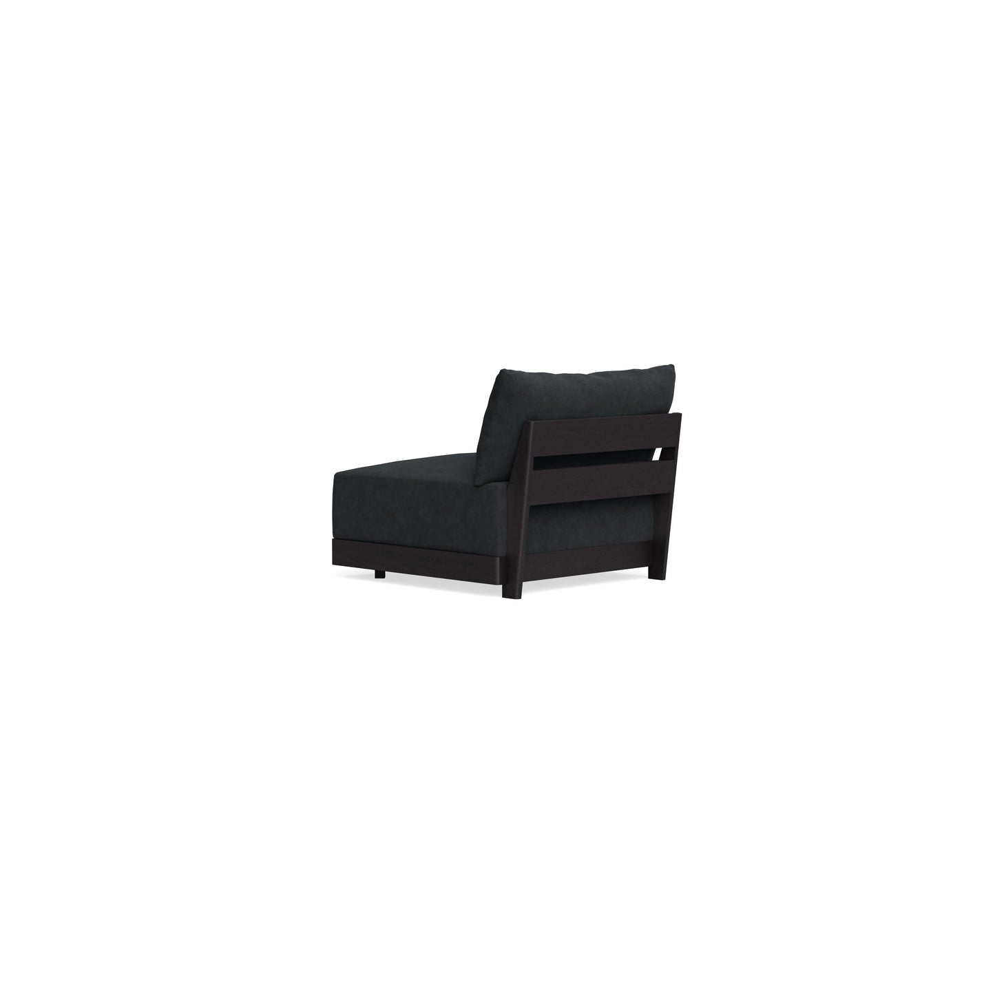 Modular Bondi Black Armless Chair in Coal | Memory Foam Blend