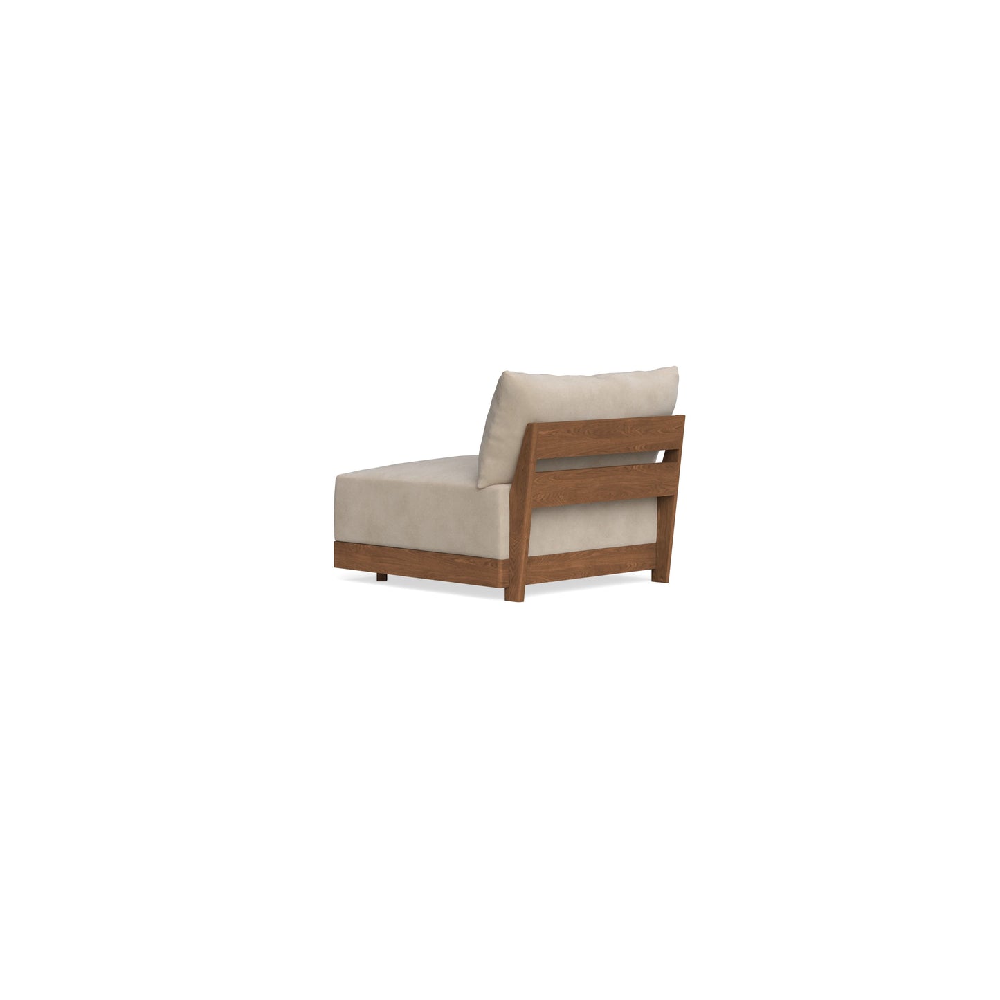 Modular Bondi Espresso Armless Chair in Oyster | Memory Foam Blend