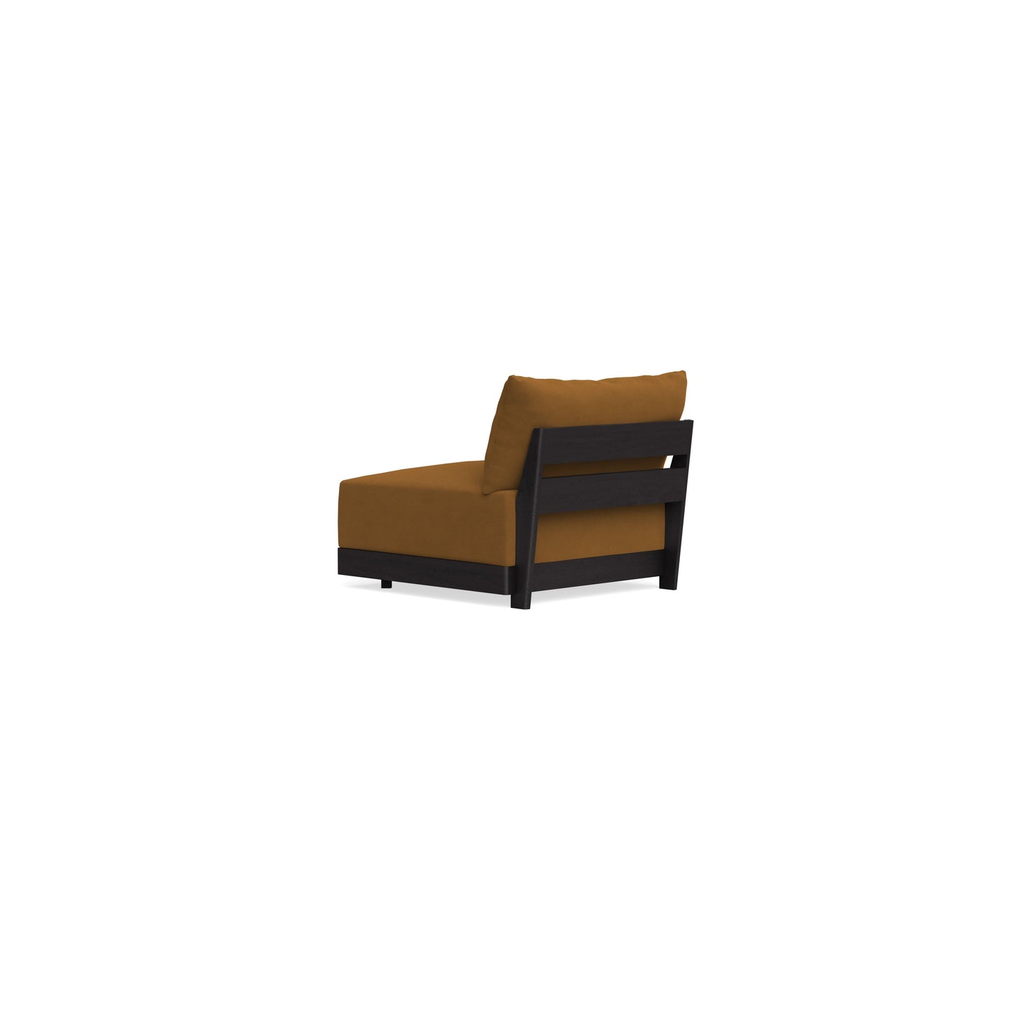 Modular Bondi Black Armless Chair in Cognac | Memory Foam Blend